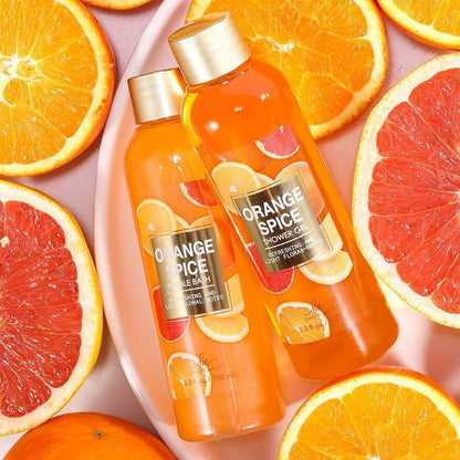 Geschenkset für Frauen Bade Wellness Set für Spa Entspannung mit Orangenduft