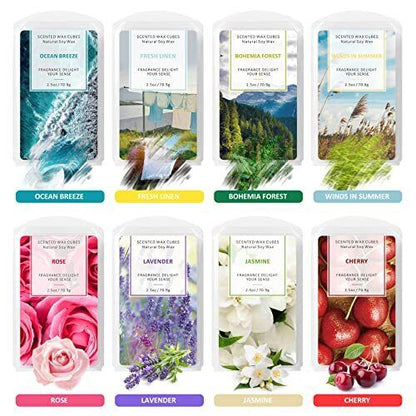 BELLEFÉE XL Duftwachs Set 100% Sojawachs Duftwachswürfel 16 Düfte Kerzenwachs