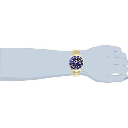 Invicta Pro Diver Herrenuhr Gold mit Blauem Zifferblatt 40mm Taucheruhr 200m