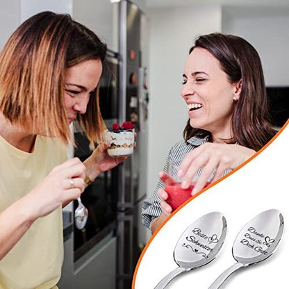Schwester Geschenke 2 Löffel mit Gravur Geschenk für Schwester Beste Schwester