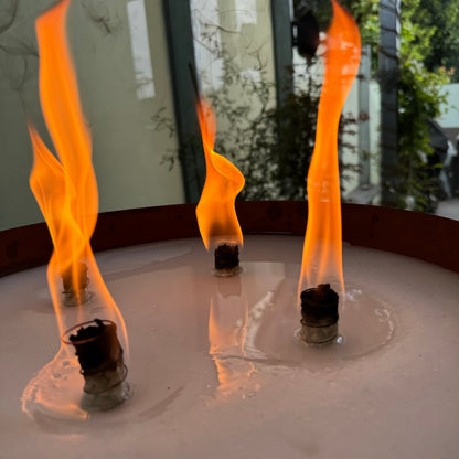 Schwabenfire XXL Outdoorkerze mit Dauerdocht in Edelrost Metallschale kerzendeko Geburtstagsgeschenk für Frauen große Outdoor