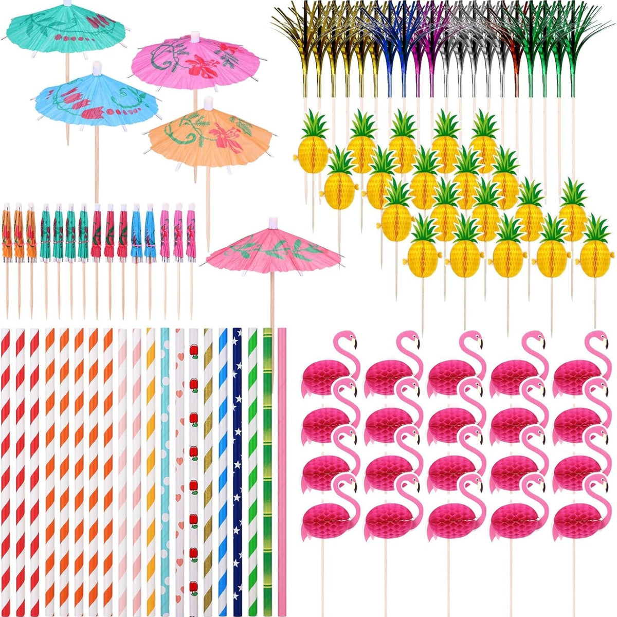 Cocktail Zubehör 100 Stück Cocktail Picks Deko Strohhalme