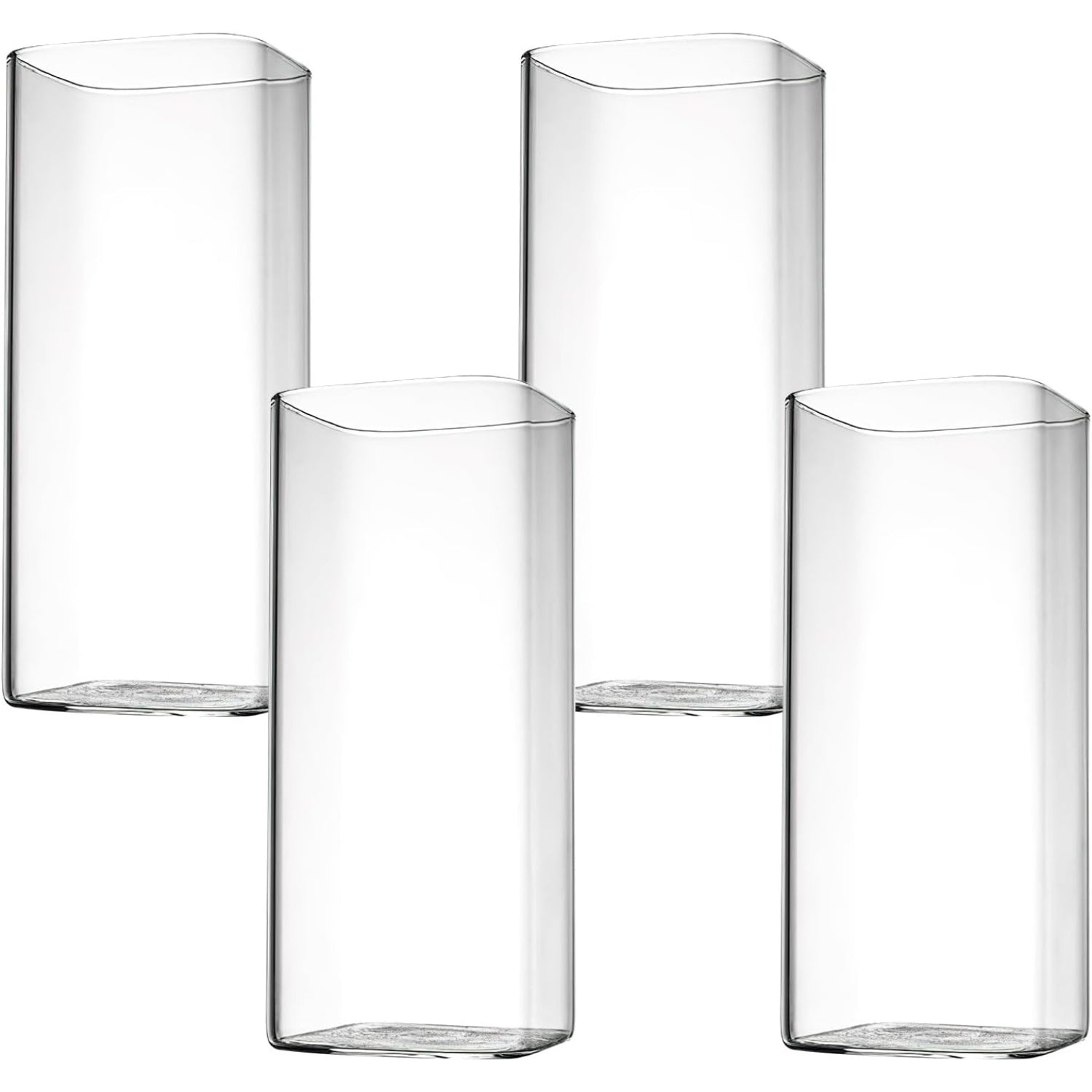 Viereckige Cocktailgläser 4 Stück 400ml Wassergläser Set