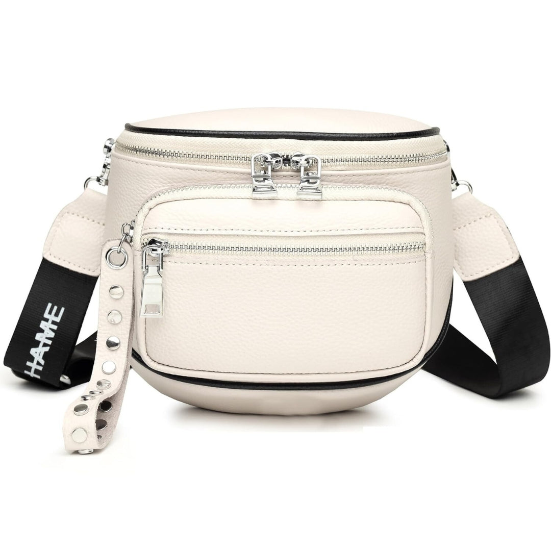 Weiß Leder Crossbody Damen Umhängetasche Sattel Design Modisch