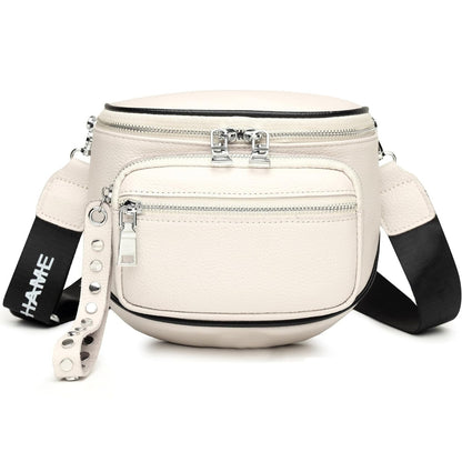 Weiß Leder Crossbody Damen Umhängetasche Sattel Design Modisch