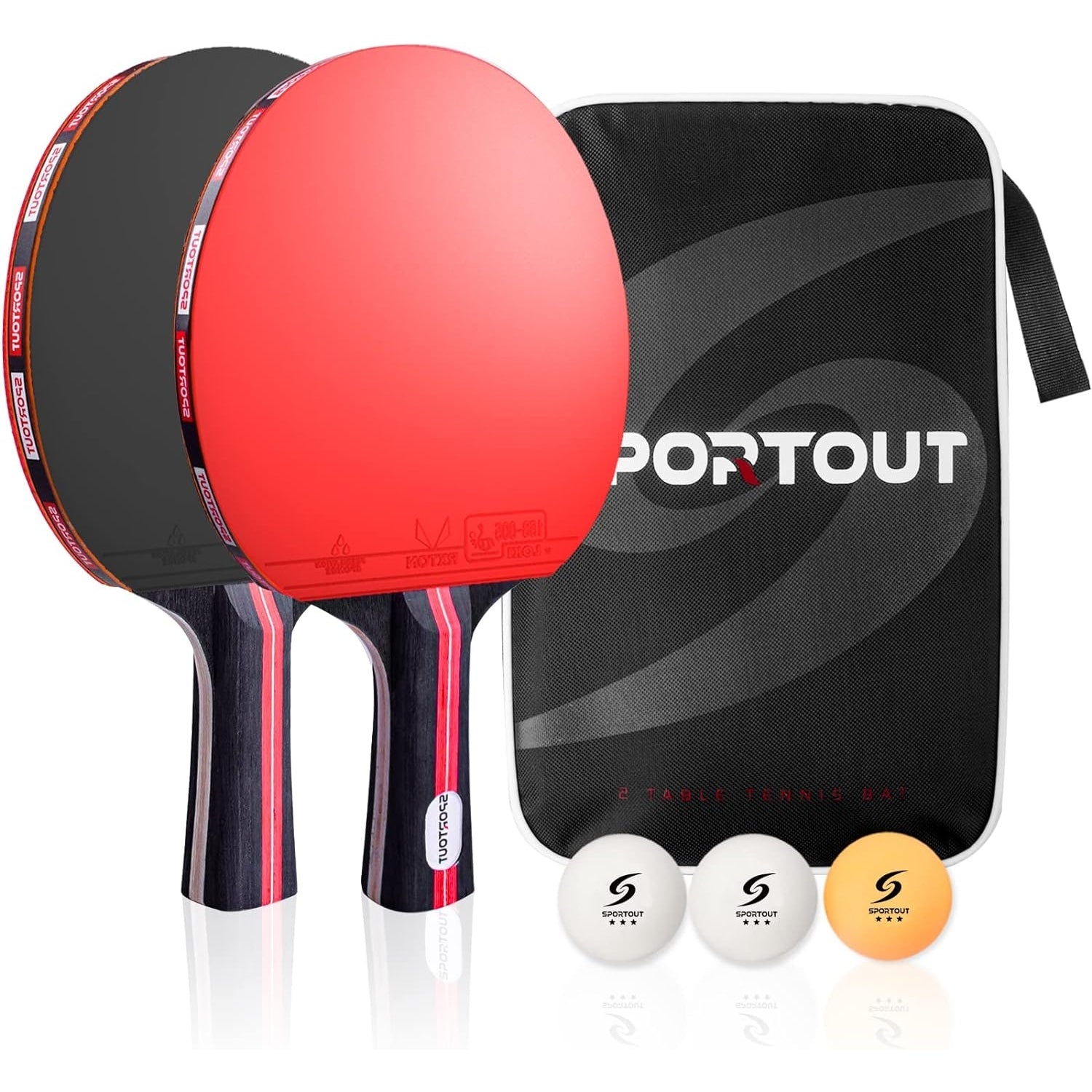 Tischtennisschläger Set Tischtennis Set 2 Schläger 3 Bälle