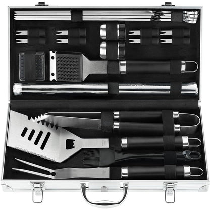 Grillbesteck Set 21 Teilig im Koffer Geschenke für Männer