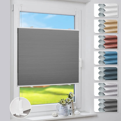 Rollos für Fenster ohne Bohren Klemmrollos Plissee 85x130cm
