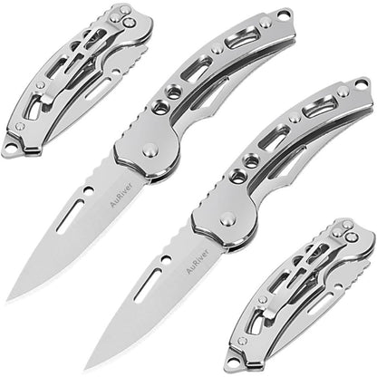 Günstiges Taschenmesser 4 stk Klein Klappmesser Mini Silber