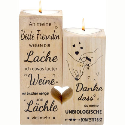 Geschenke für Frauen Beste freundin Kerzenhalter Herz Unbiologische Schwester