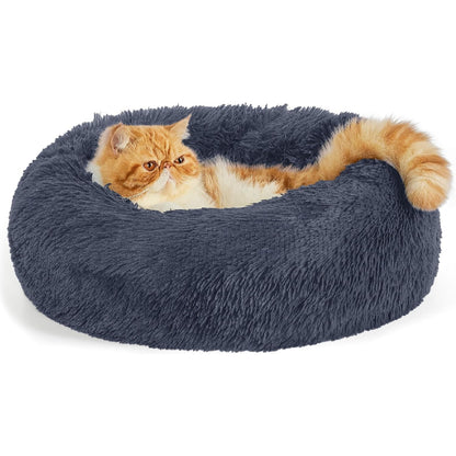 Hundebett kleine Hunde Katzenbett waschbar Ø 50 cm Kissen