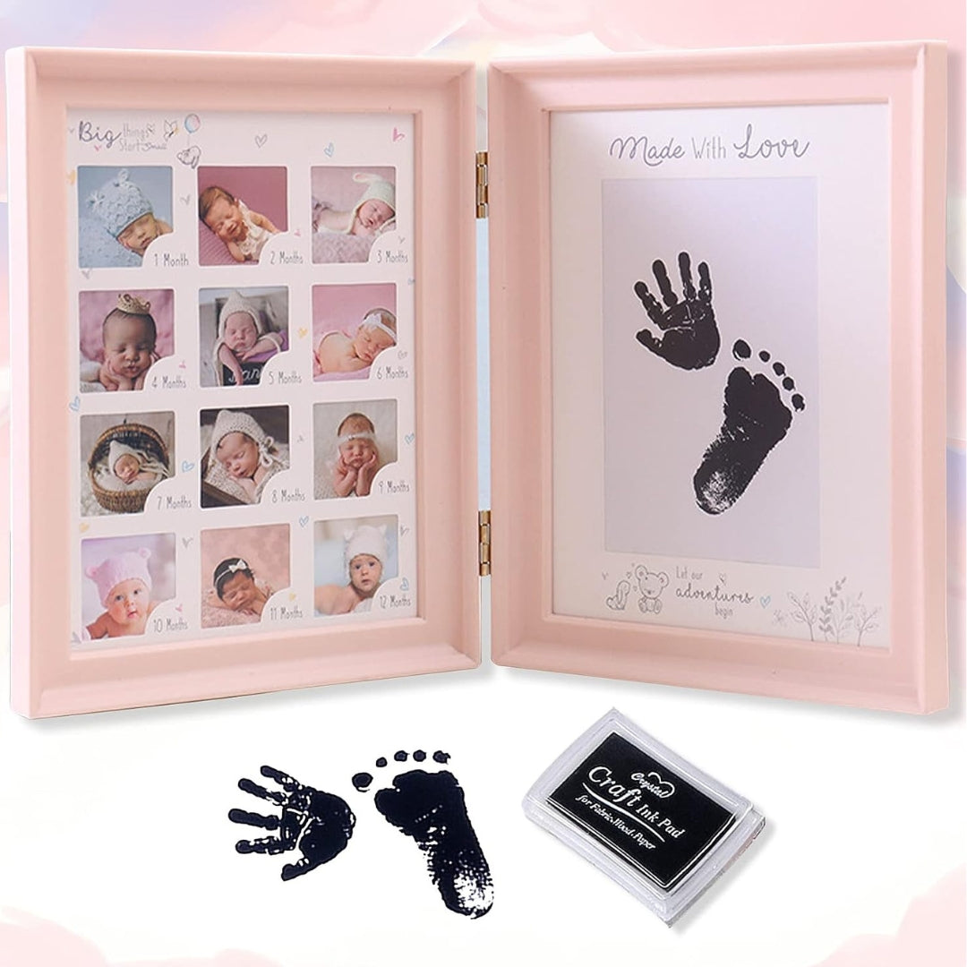 Hand Fuß Abdruck Baby Fotoalbum Rosa Fotorahmen