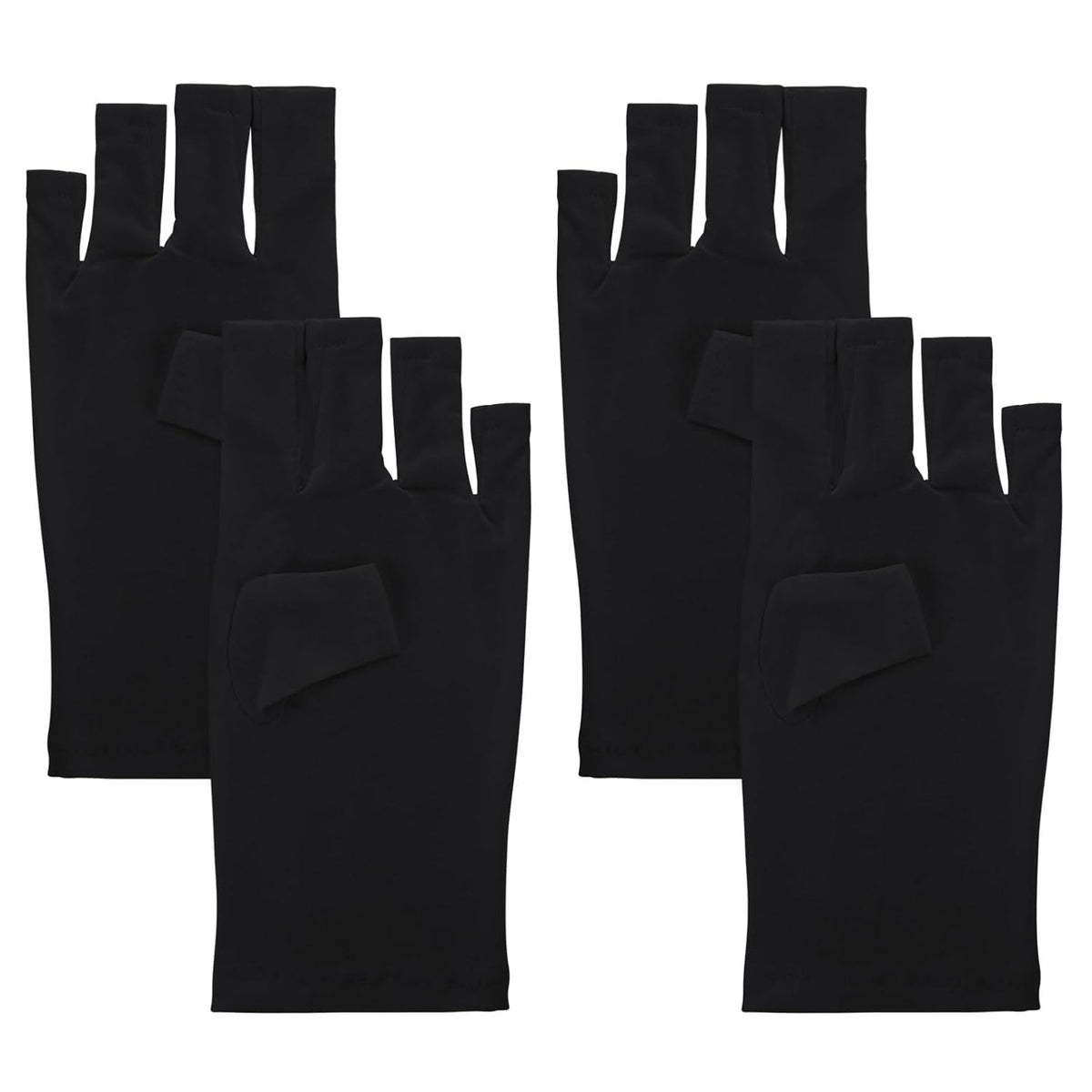Professionelle UV-Schutzhandschuhe UPF50+ für Gel-Nagellampen 2er Set Schwarz