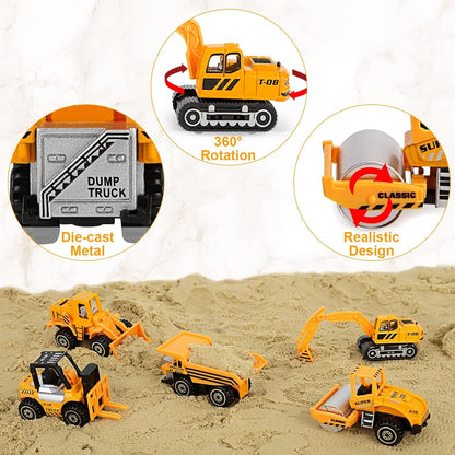 Kinder Spielzeugautos Baustellenfahrzeuge Metall 5 Stück Bagger Bulldozer