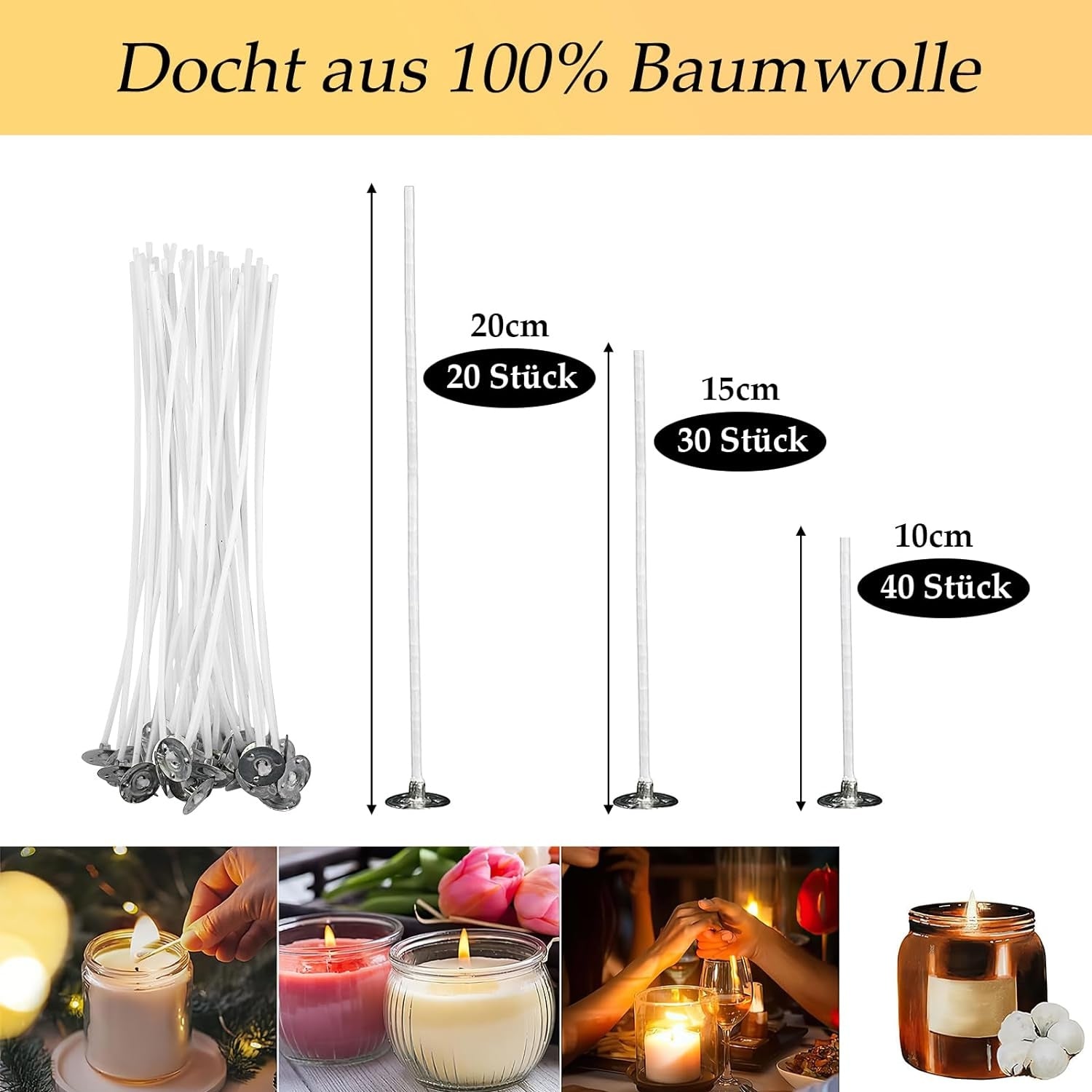 Kerzen Selber Machen Set Wachsschmelztopf 100 Kerzendochte