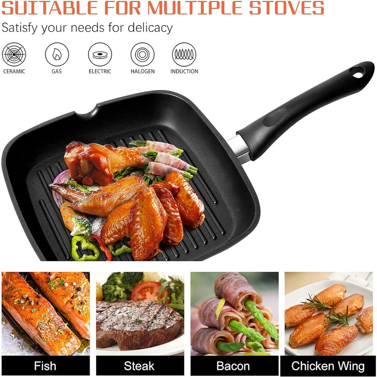 Premium Pfanne Grillpfanne 24cm Antihaft Induktionsgeeignet