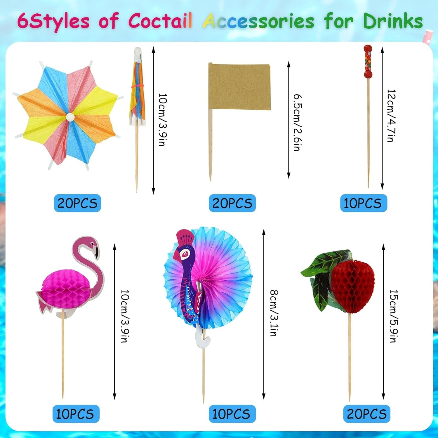 Cocktail Deko 150 Stück Party Zubehör Cocktail Dekorationen