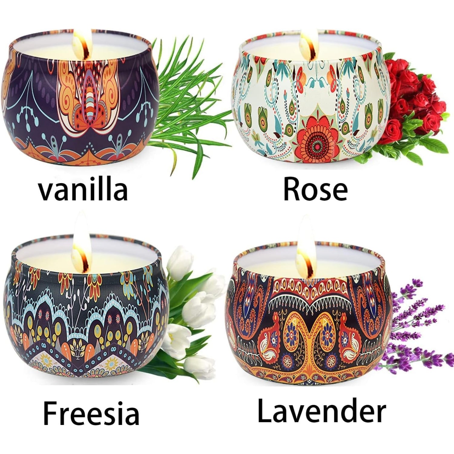 4er Duftkerzen Set Geschenkset für Frauen Entspannung