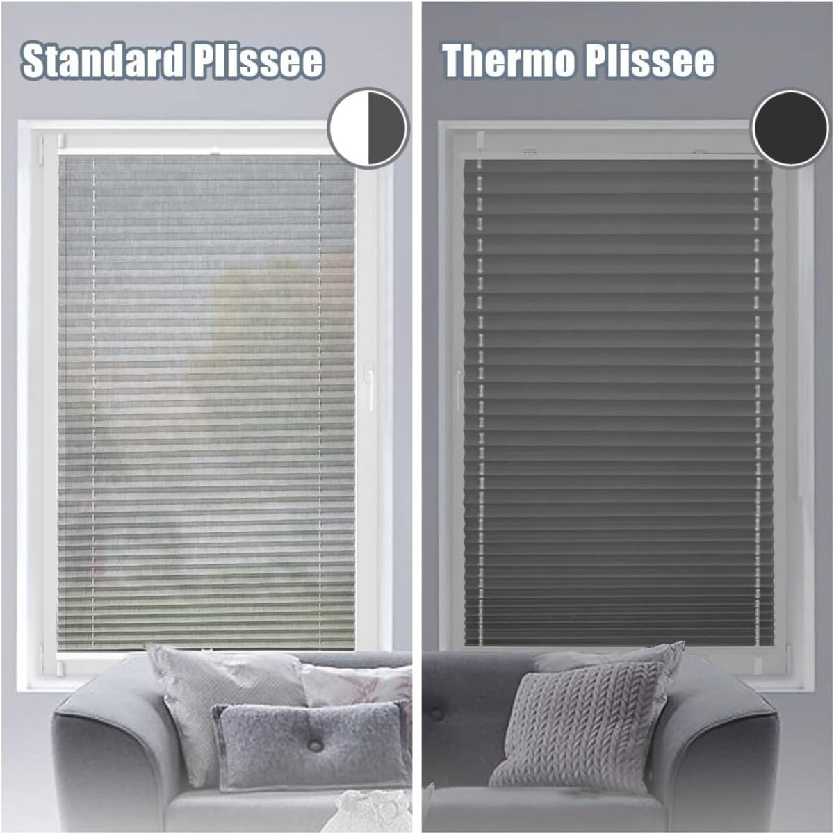 Premium Plissee ohne Bohren Verdunkelung Klemmfix 80x220cm