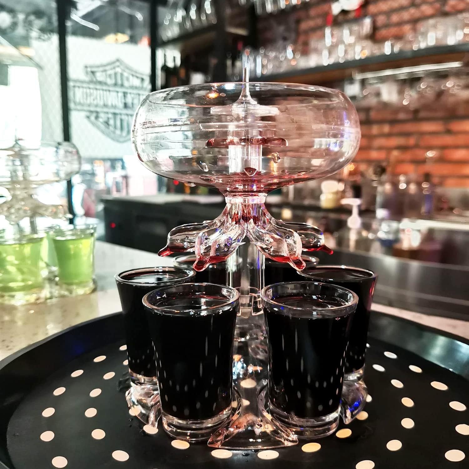 Schnapsspender mit 6 Gläsern 4cl Party Zubehör für Cocktail