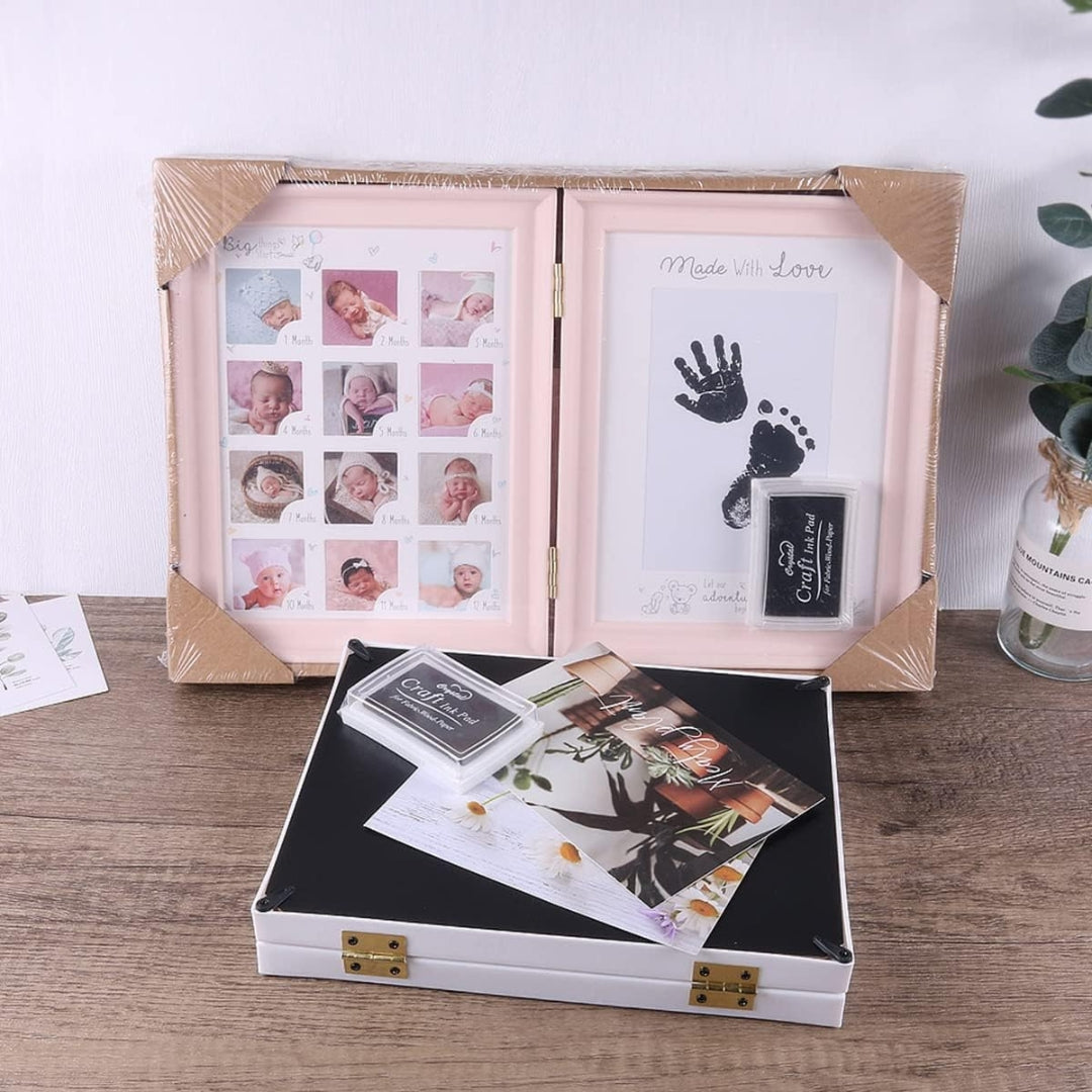Hand Fuß Abdruck Baby Fotoalbum Rosa Fotorahmen