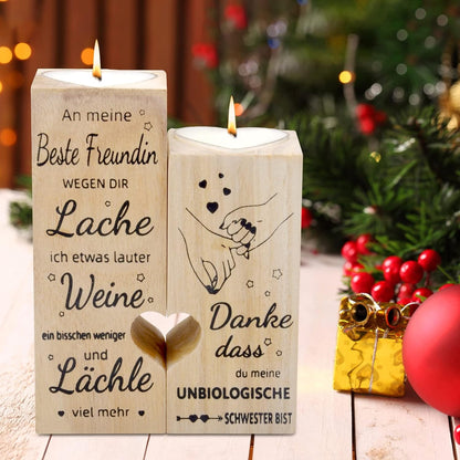 Beste freundin geschenke Holz Kerzenständer Herzform Geburtstag Geschenkidee