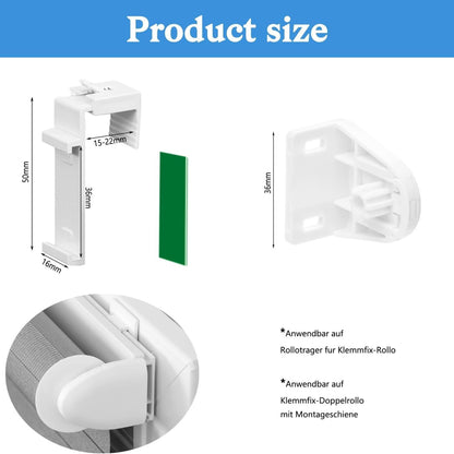 8 Stück Klemmhalter für Klemmfix Doppelrollo ohne Bohren
