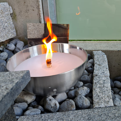 Schwabenfire Edelstahl Outdoorkerze – Große Gartenkerze mit Unendlichem Docht, Geschenk für Frauen, Ø 28,5 cm grosse outdoorkerzen