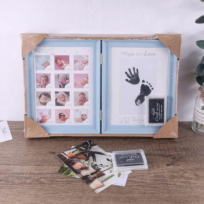 Handabdruck Fußabdruck Baby Fotoalbum Blau