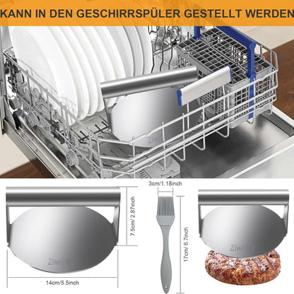 Smash Burgerpresse 14cm Edelstahl Burger Smasher für Grill