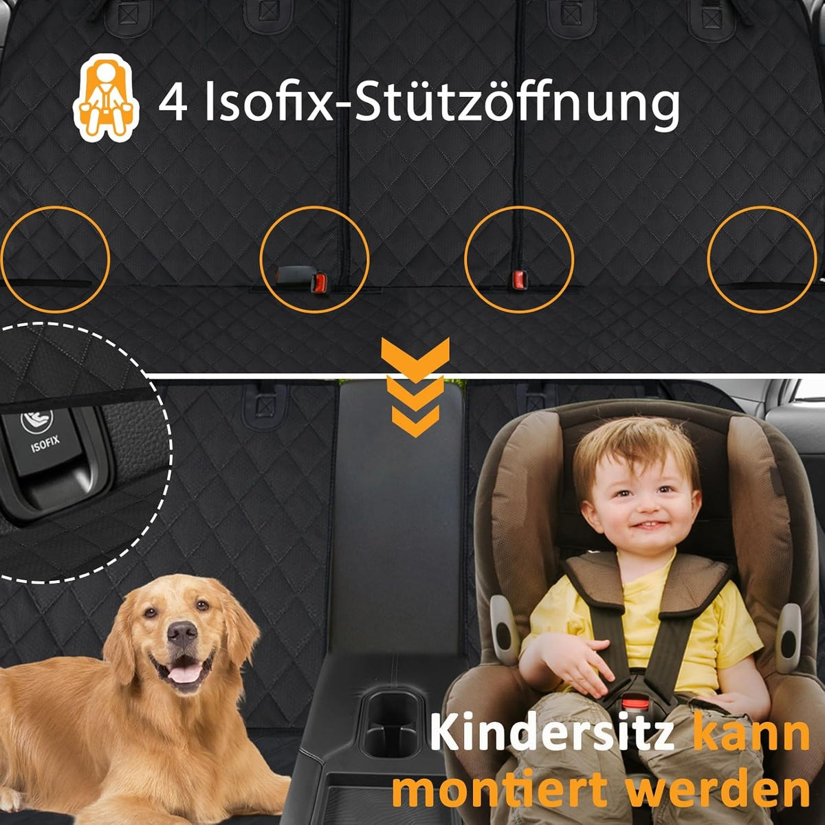 Hundedecke Rücksitz Wasserdicht Rutsch Kratzfeste Rückbank