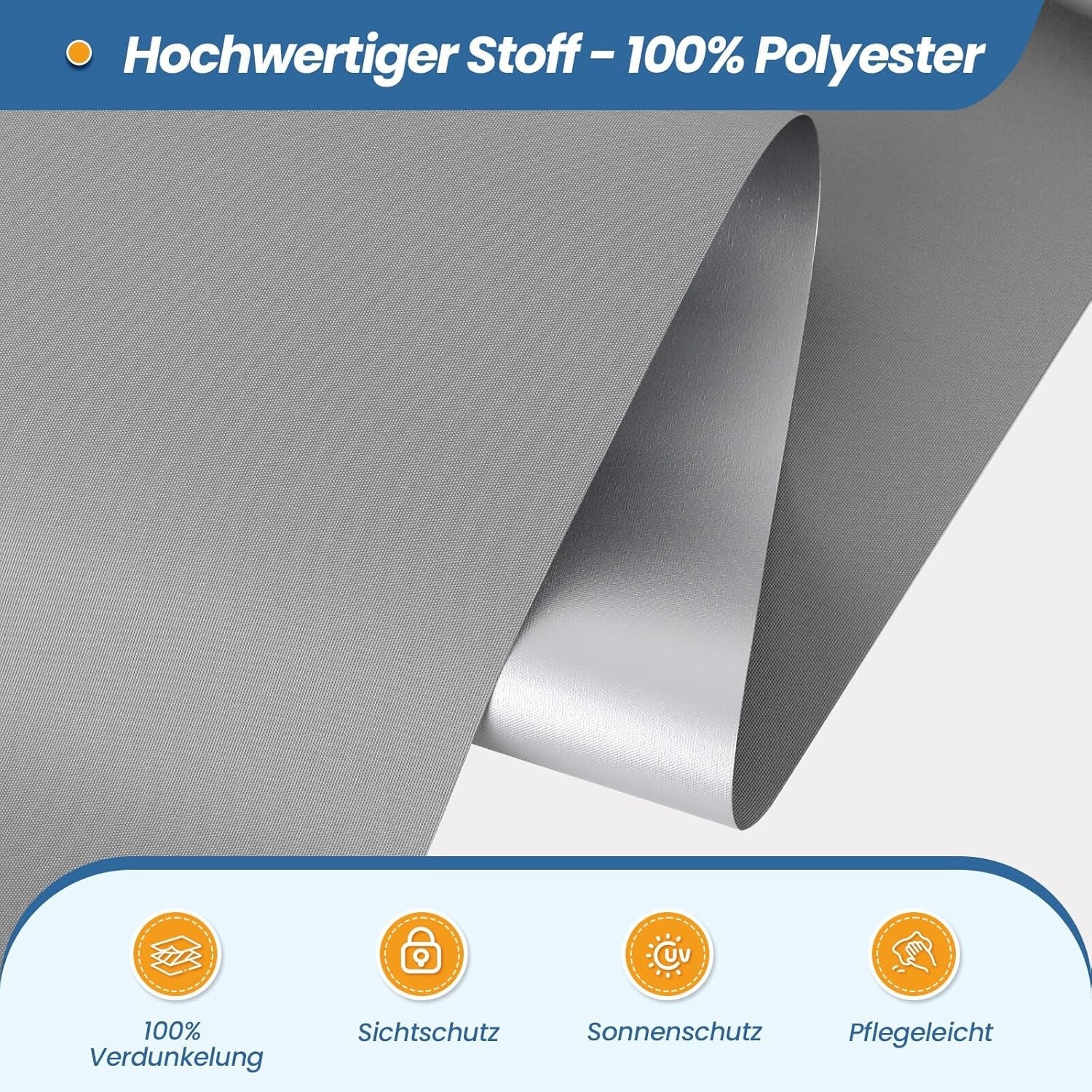 Plissee ohne Bohren Verdunkelung 55x110cm Klemmfix Rollo