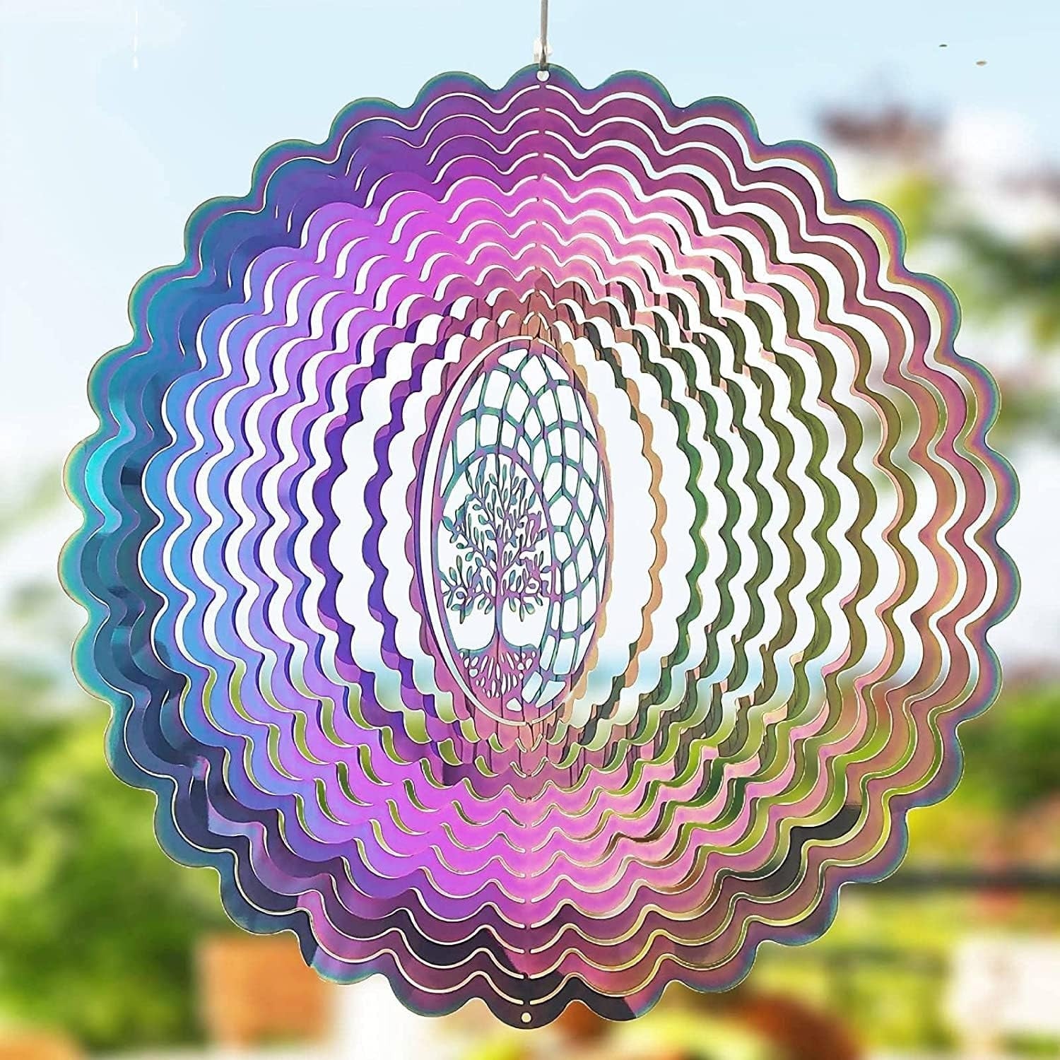 3D Edelstahl Windspiel 25cm Garten Fenster