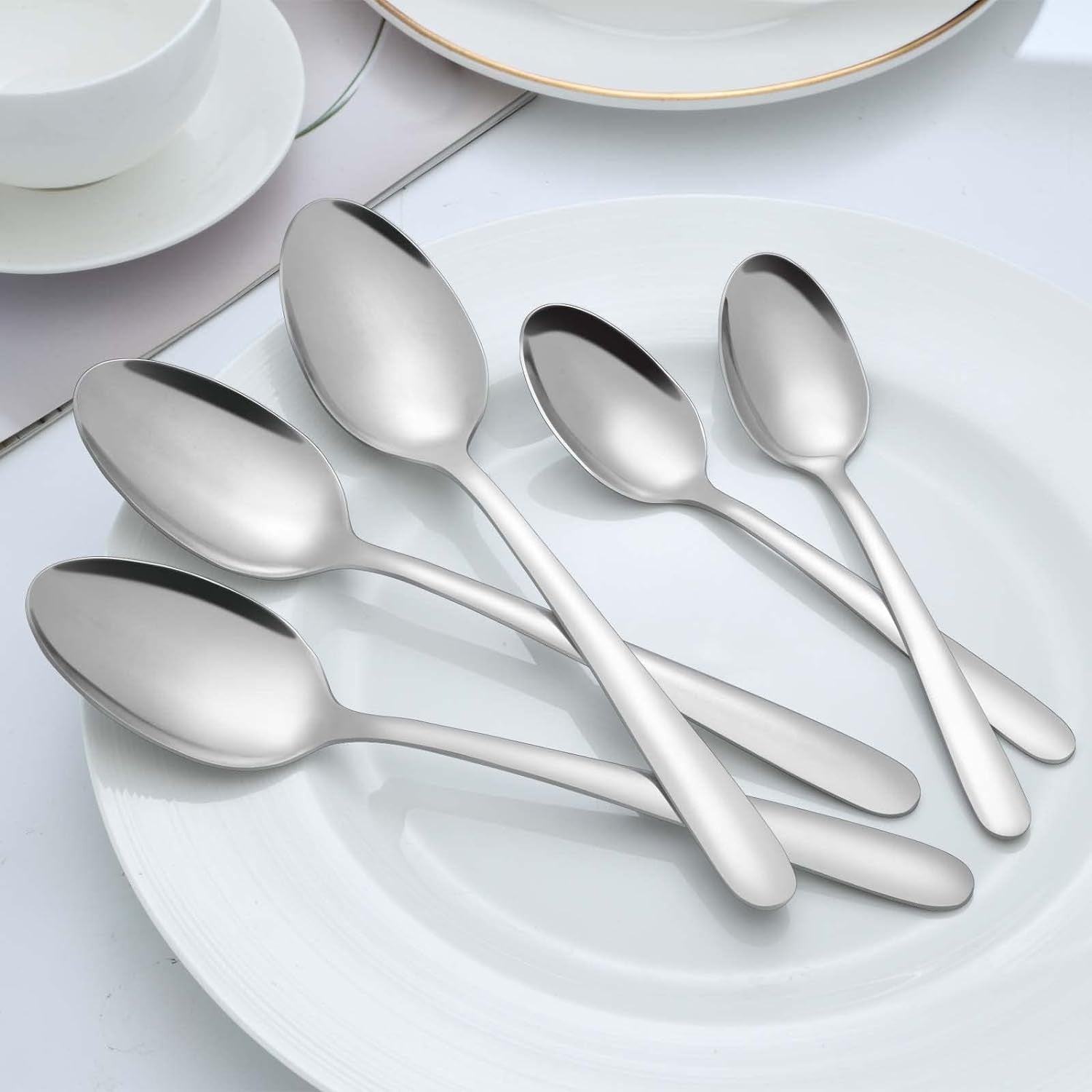 24 Stück Suppenlöffel Set Edelstahl Esslöffel Tafellöffel