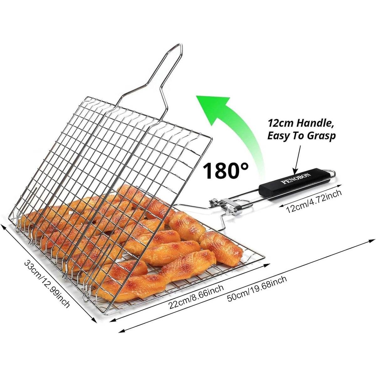 Fisch Grillkorb Edelstahl Faltbar Tragbar Grillzubehör