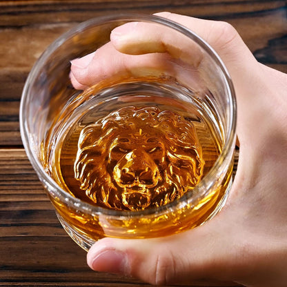 Whisky Gläser Rum Gläser mit Löwenmuster 300ml 2 Stück