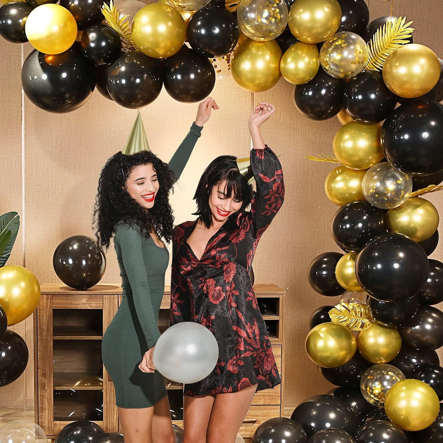 Ballons Gold Schwarz Luftballons Geburtstag 140stk girlande