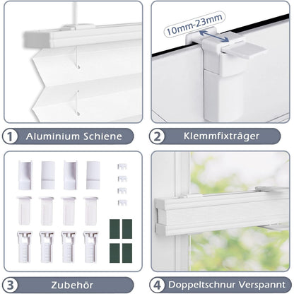 Plissee Klemmfix Jalousie ohne Bohren Rollos 80x120cm