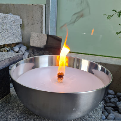 Schwabenfire Edelstahl Outdoorkerze – Große Gartenkerze mit Unendlichem Docht, Geschenk für Frauen, Ø 28,5 cm grosse outdoorkerzen