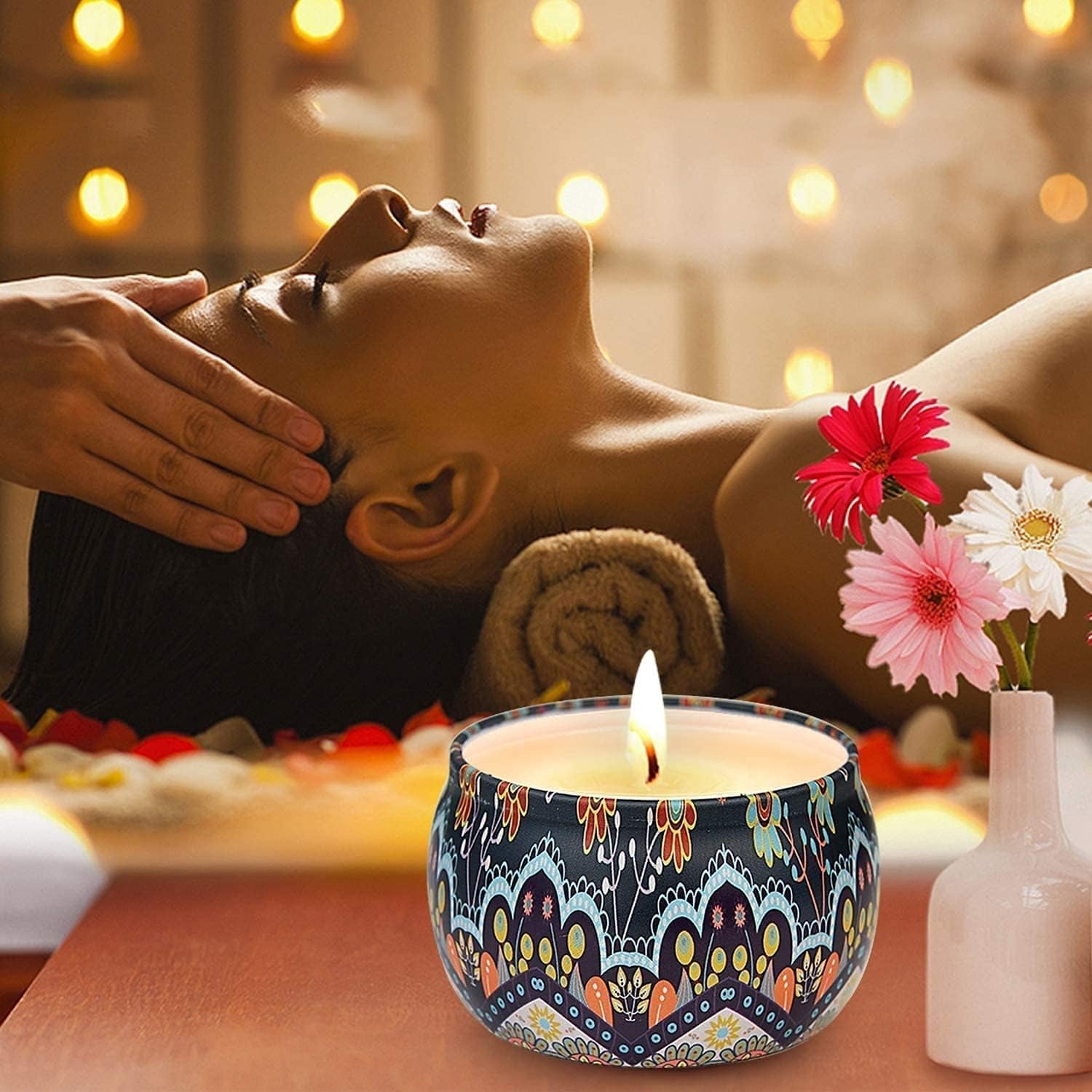 Duftkerzen Geschenkset Geschenke für Frauen 4 Stück Duftkerzen aus 100% Sojawachs Geschenke für Frauen Home Duft Natürliche Aromatherapie Kerzen Set
