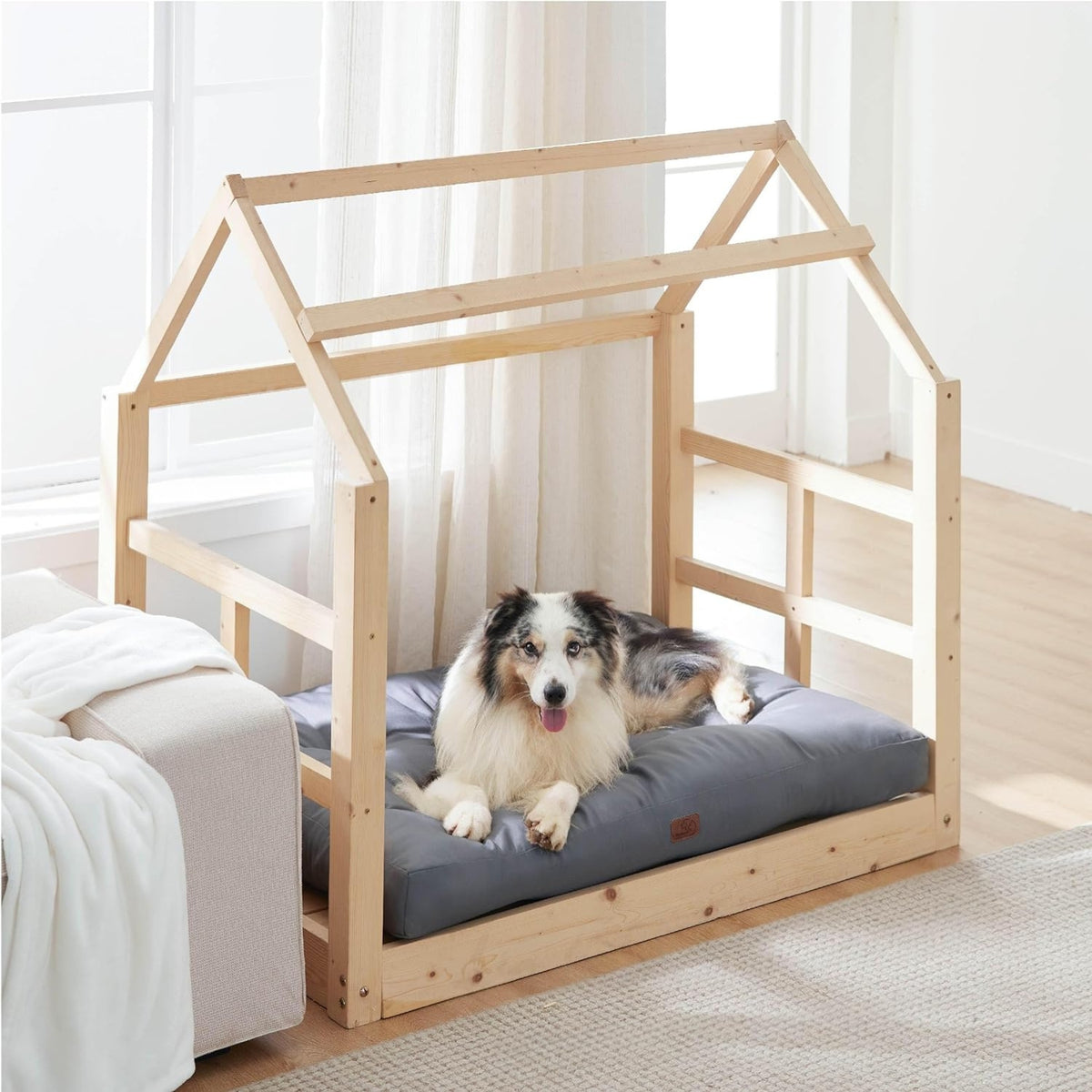 Hundekissen große Hunde waschbar Hundebetten 111x89cm Hundematratze wasserdicht XXL für große mittelgroße Hunde Outdoor gepolstert Hundematte grau