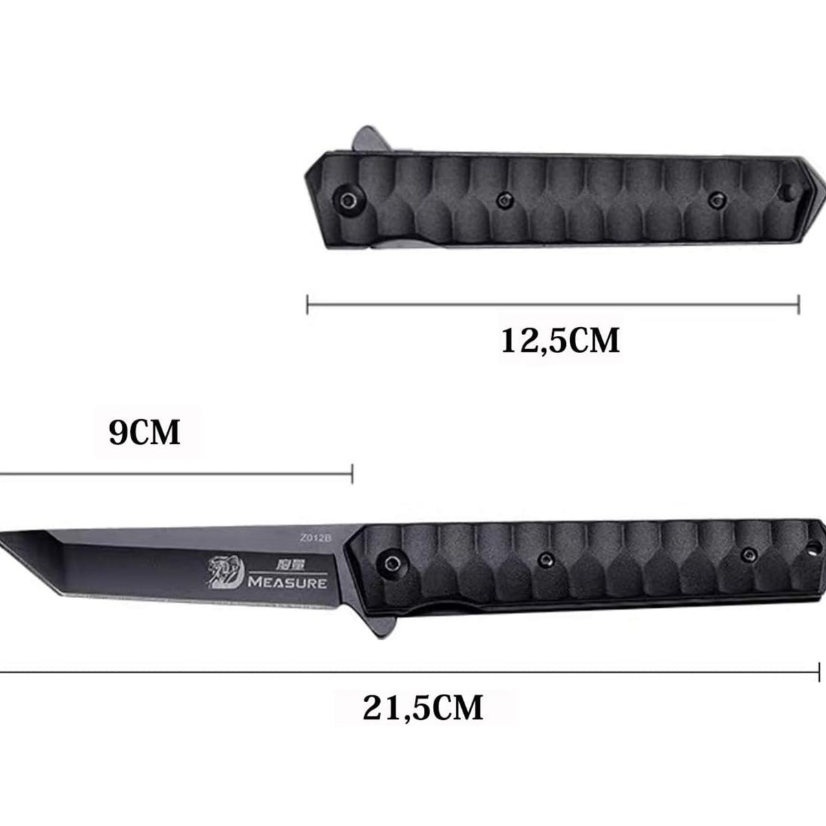 Einhandmesser Tanto Klappmesser EDC Messer Outdoor Survival Taschenmesser mit Clip Pocket Flipper Knife (Tanto Klinge) Schwarz