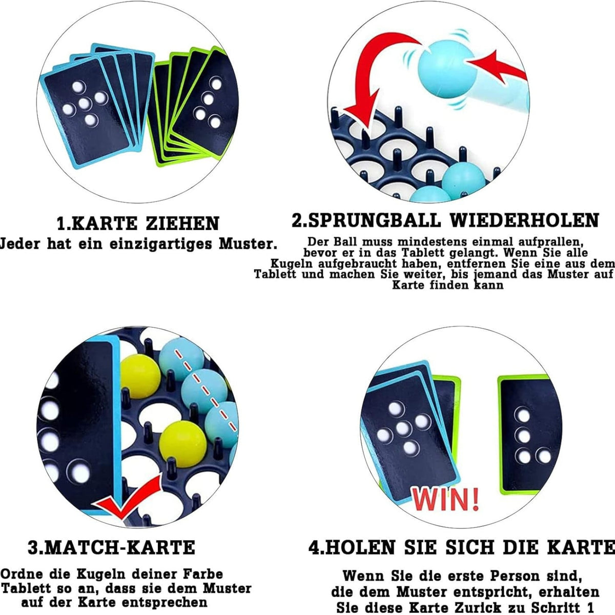 Gesellschaftsspiele für 2-4 Spieler Outdoor Spielzeug Bounce Off Party Game Jumping Ball Abprallen 4 Gewinnt Bouncing Ball Spiel Desktop Bouncing