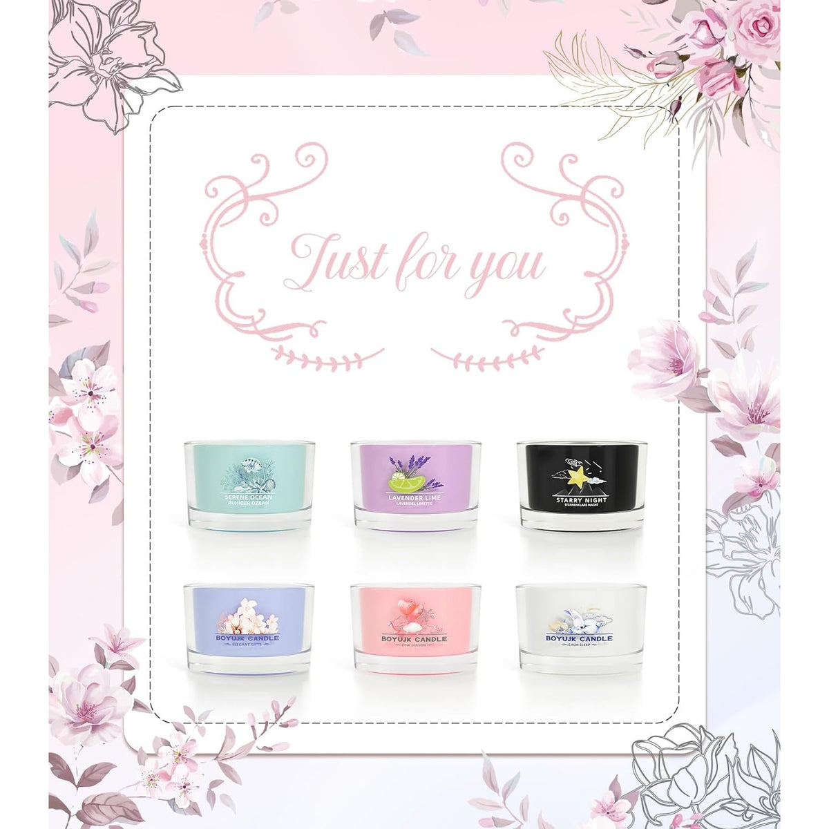 Duftkerzen Geschenke für Frauen Duftkerzen Geschenkset 6 Duftkerzen im Glas Entspannungsgeschenke für Frauen Kollektion Eleganter Geschenke