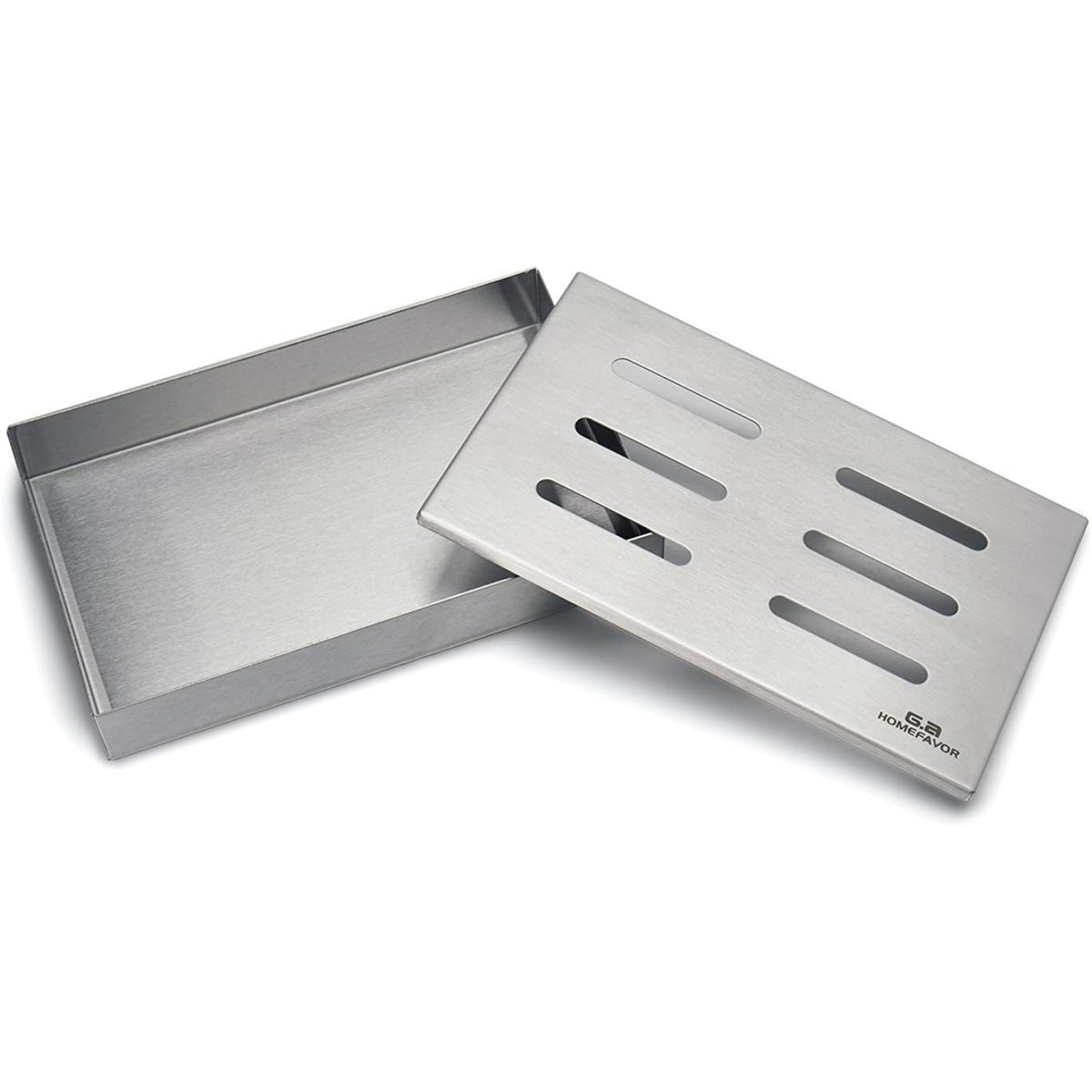 Räucherbox Smoker für Gas- und Holzkohlegrills Tisch Räucherofen aus Edelstahl für aromatischen Rauchgeschmack 21x13x3.2cm