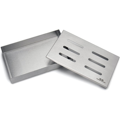 Räucherbox Smoker für Gas- und Holzkohlegrills Tisch Räucherofen aus Edelstahl für aromatischen Rauchgeschmack 21x13x3.2cm