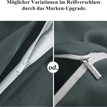 Kissenbezug 40x80 2er Set Kopfkissenbezug Anthrazit Mikrofaser Reißverschluss Kuscheldecke Kinder Bettdecke 40x80cm Pillow Cover