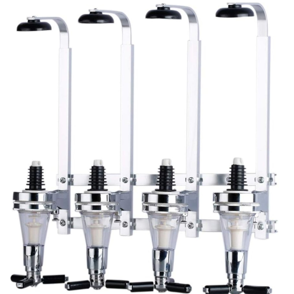 Flaschenhalter Wand und Dosierer Baroptik für Homebar Optik Spender für Spirituosen Bar Butler Getränkespender für Home Pub 4 Fach Ausgezeichnet