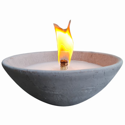 Schwabenfire Outdoorkerze aus Terrakotta mit Dauerdocht Grau 100% Handgemacht