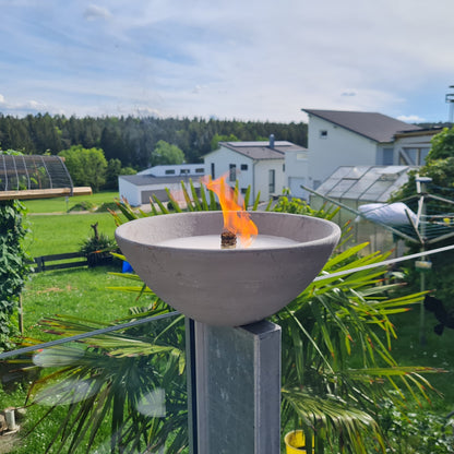Schwabenfire Outdoorkerze aus Terrakotta mit Dauerdocht Grau 100% Handgemacht
